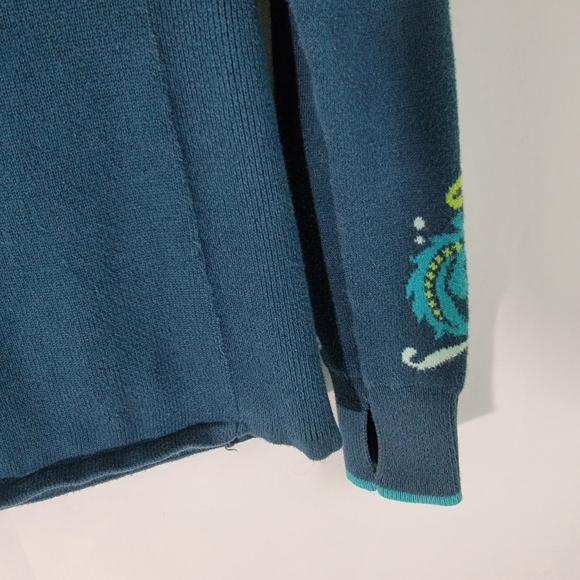 Athleta Green Knit Graphic 1/4 Zip Long Sleeve Athletic Pullover Top Sz Small - Picture 5 of 12